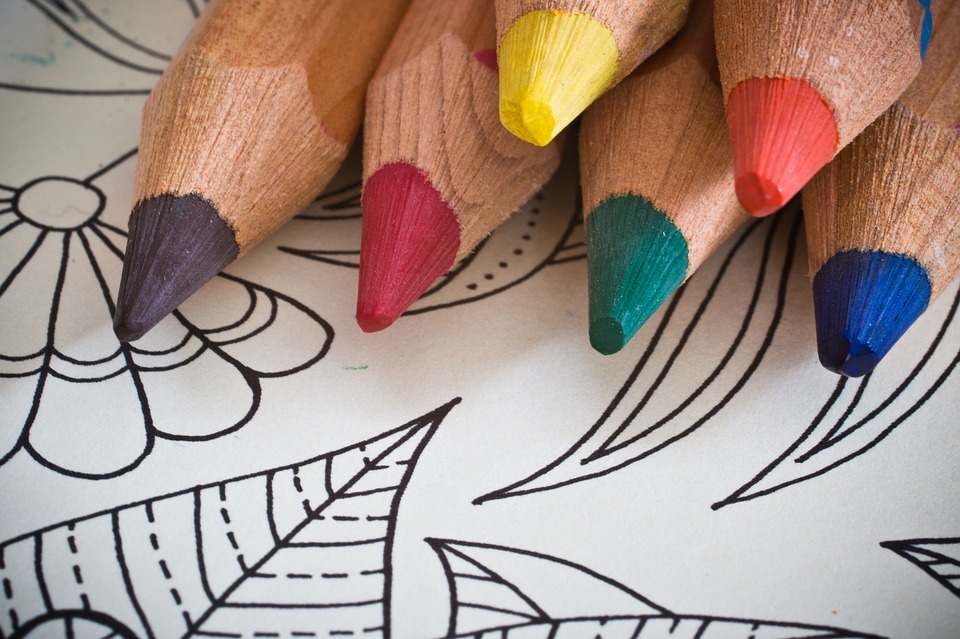 coloured pencils.